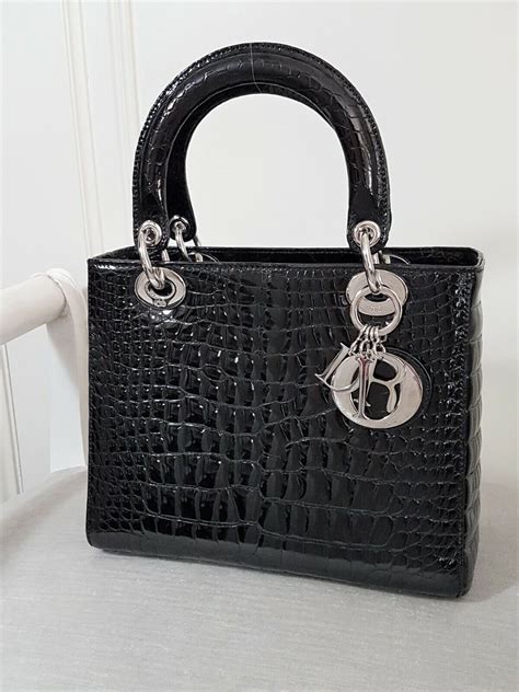 pearl lady dior bag|lady dior crocodile bag.